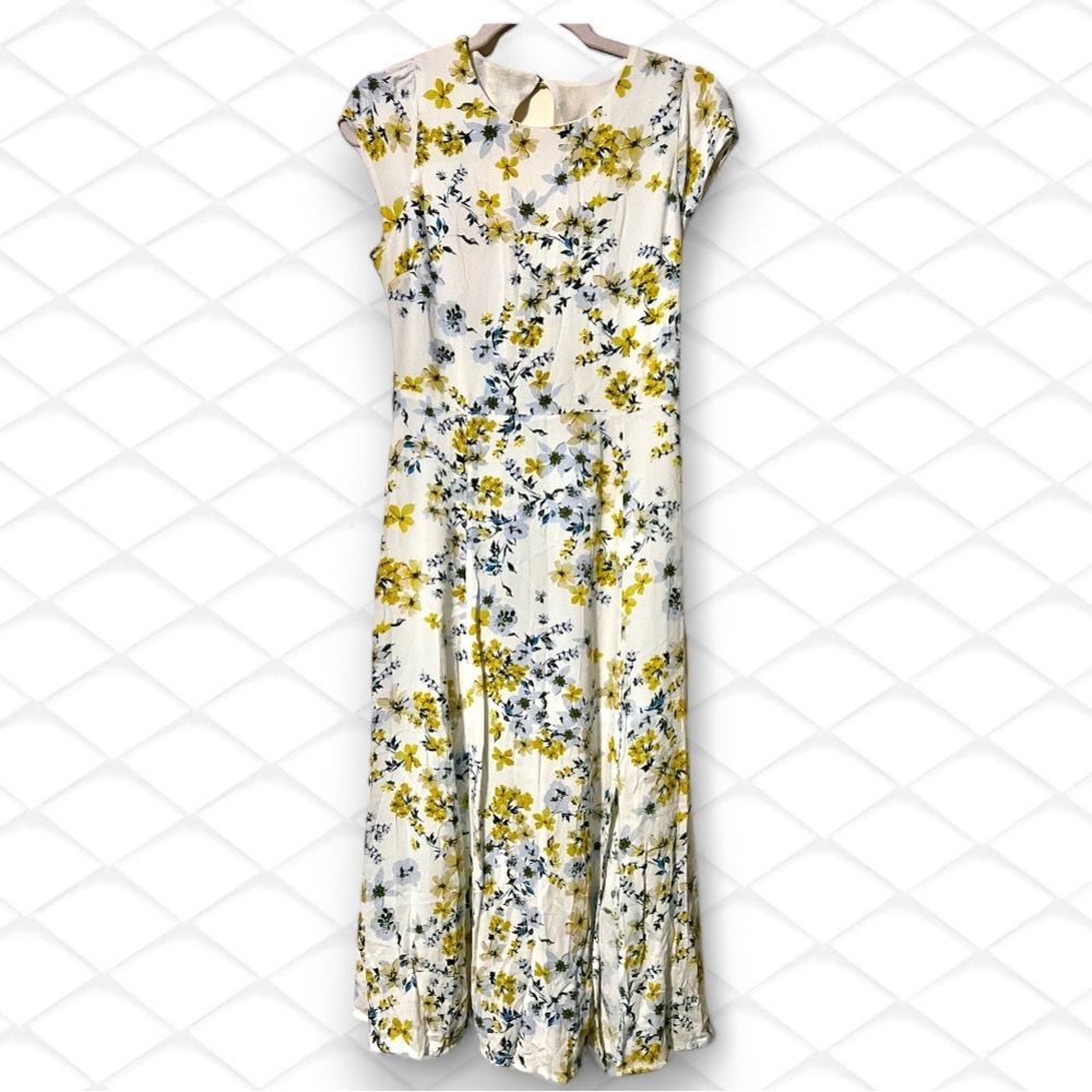 Banana Republic Floral Midi Dress - Yellow and Blue